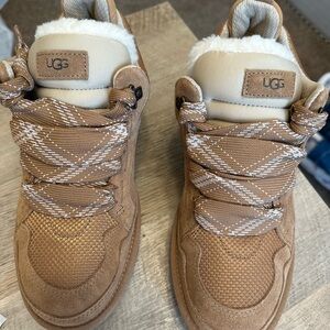 UGG Brown and Cream Cozy Sneakers